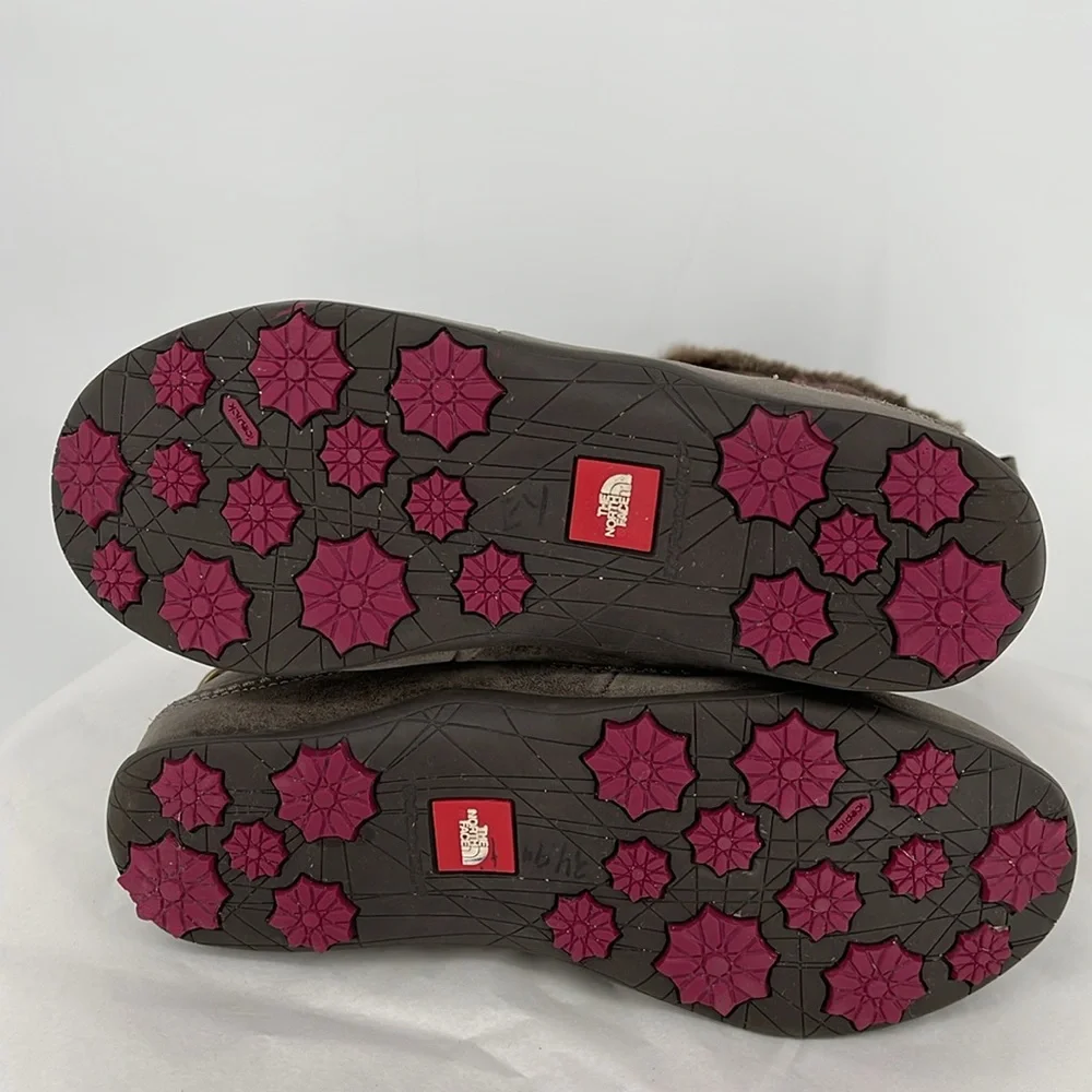 The North Face‎ Brown Suede Fur Lined Lace Up Winter Boots Womens Size 7